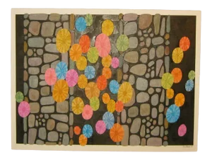 Stones & Bubbles Abstract Painting by Ben Black