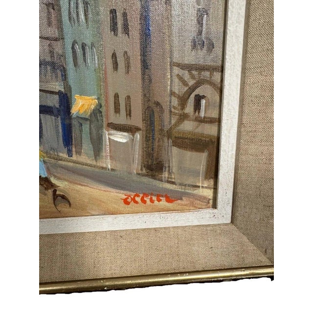 Ollier, Lively View of Paris, 1980s, Oil on Canvas For Sale - Image 7 of 9