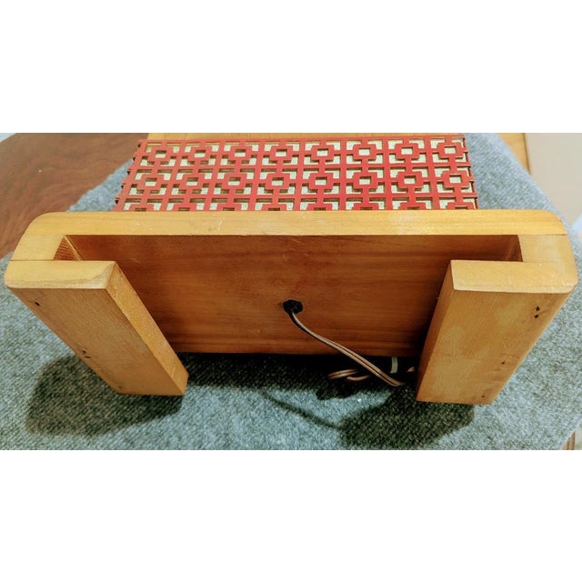 Vintage Oriental-Chinese Wood and Brass Base Lamp For Sale In Los Angeles - Image 6 of 7