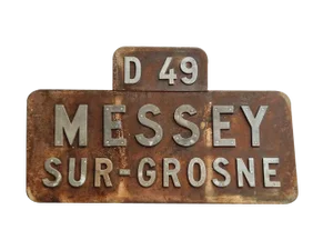 Vintage French Place Name Sign Messey-Sur-Grosne