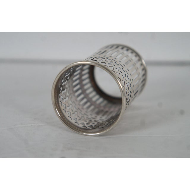 Antique Webster Sterling Silver Condiment Cup Toothpick Holder Overlay For Sale - Image 6 of 9