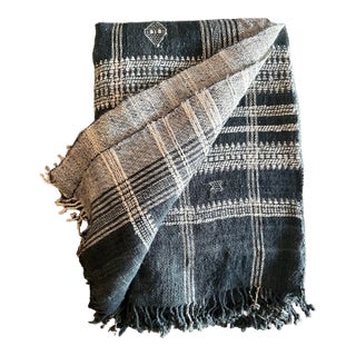 Vintage Akriti Slate Wool Throw For Sale