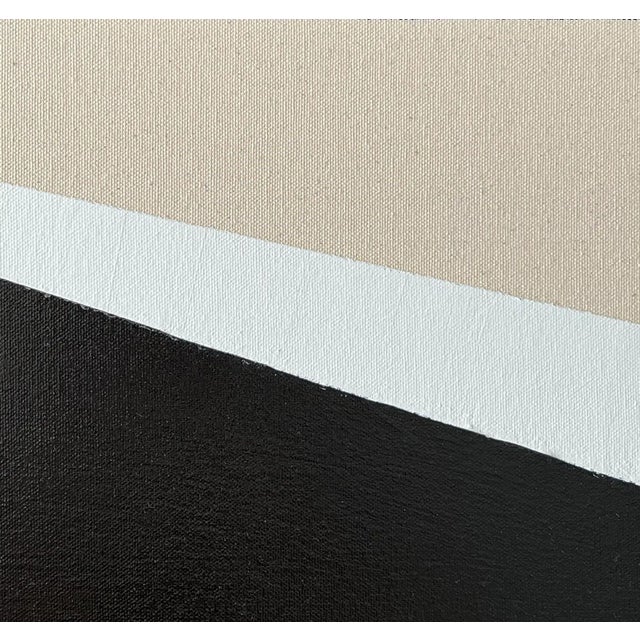 "Abstract Black & White Graphic No. 3" - 18" X 24" Mid Century Modern Painting For Sale - Image 4 of 6