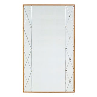 Swedish Oak Framed Harlequin Mirror by Glas & Tra, 1960 For Sale
