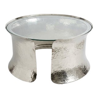Global Views Nickel Cuff Coffee Table For Sale