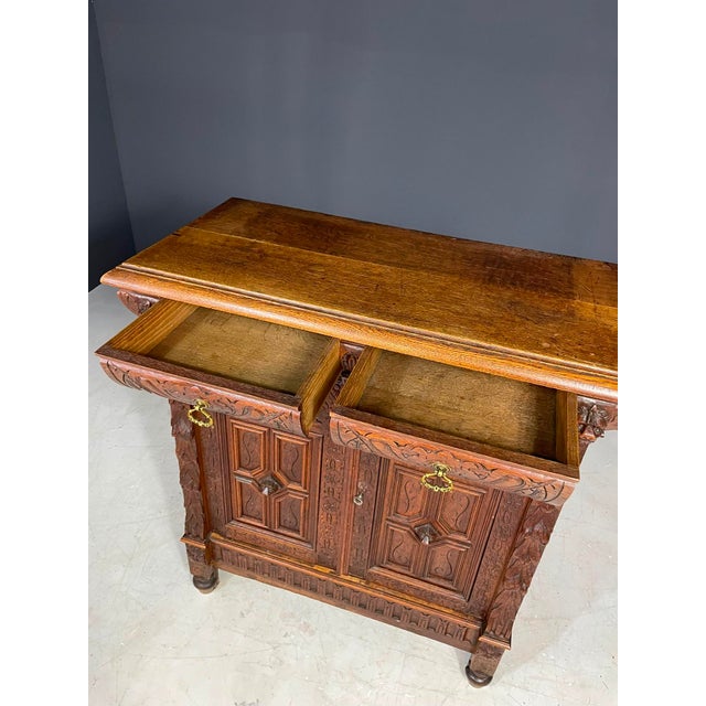 20th Century Carved Wooden Cabinet, 1940s For Sale - Image 9 of 17