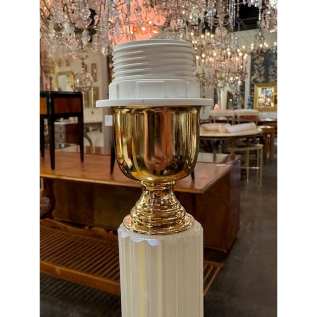 Pair of Opalescent Murano Glass Lamps For Sale - Image 4 of 5