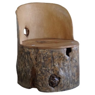 Mid-Century Brutalist Wood Stump Stool by Axel Einar Hjorth, Norway, 1970s For Sale