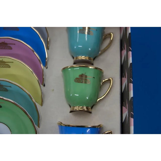 Cups and Saucers with Tanks, Karlsbad, 1970s, Set of 12 For Sale - Image 4 of 7