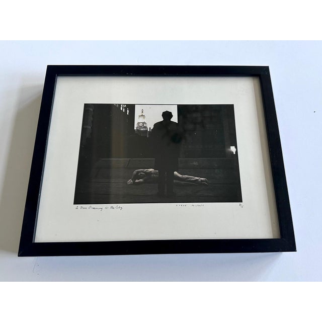 Duane Bryers Framed Editioned Photograph A Man Dreaming in the City by Duane Michals For Sale - Image 4 of 10