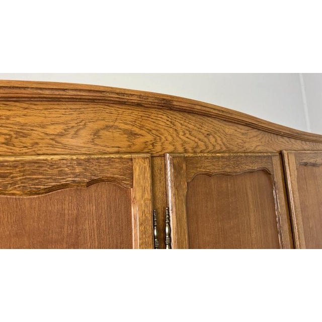 Wood Vintage French Louis XVI Style Wardrobe in Oak For Sale - Image 7 of 11