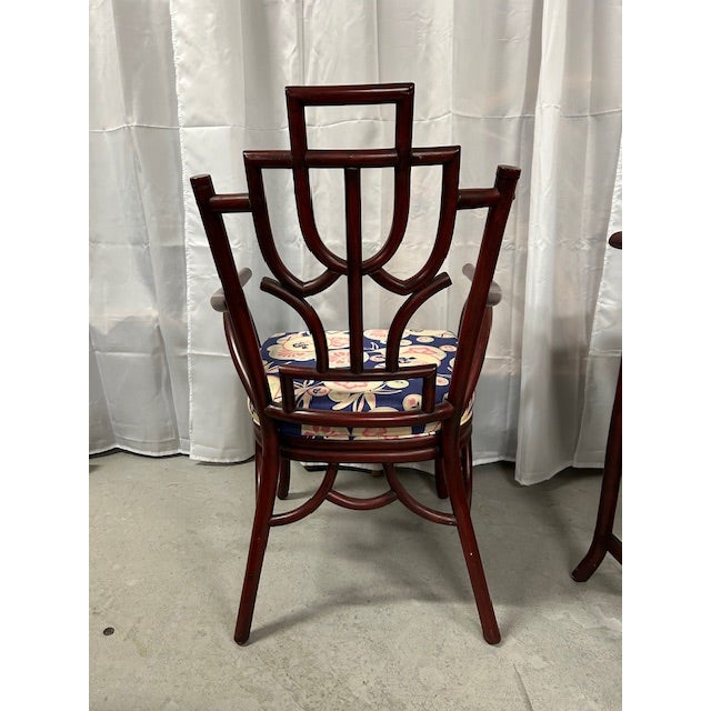 Late 20th Century Vintage Rattan Writing Desk and Chair for Worrells - Set of 2 For Sale - Image 11 of 12