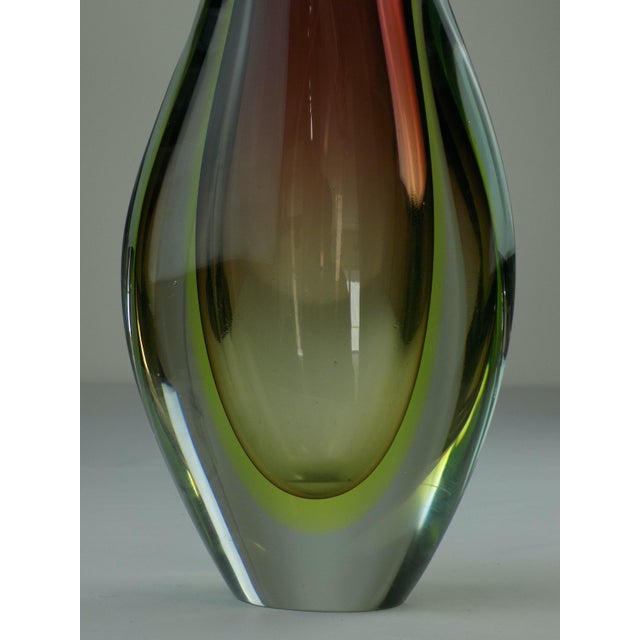 Vintage Green Murano Glass Sommerso Vase by Flavio Poli for Seguso, 1960s For Sale - Image 3 of 5