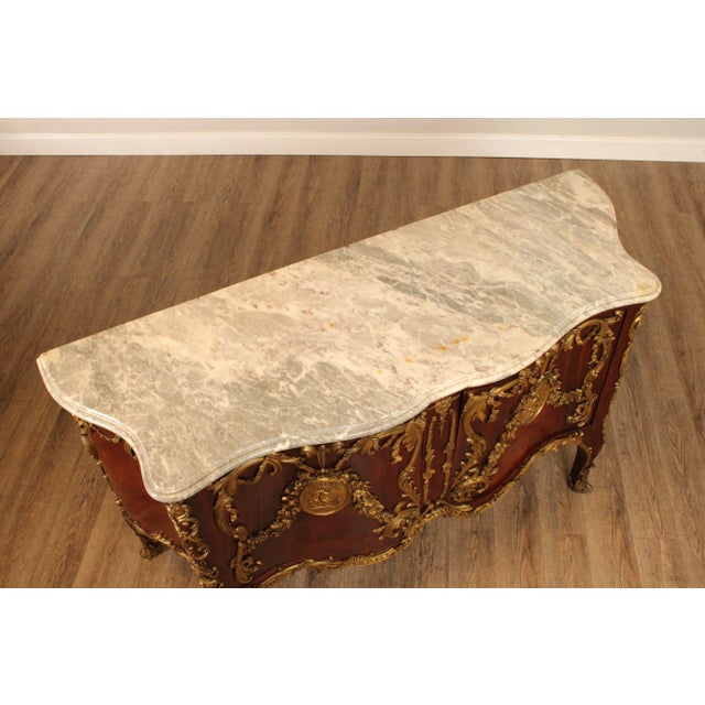 Mid 20th Century Mid 20th Century Herraiz French Regence Style Marble Commode For Sale - Image 5 of 13