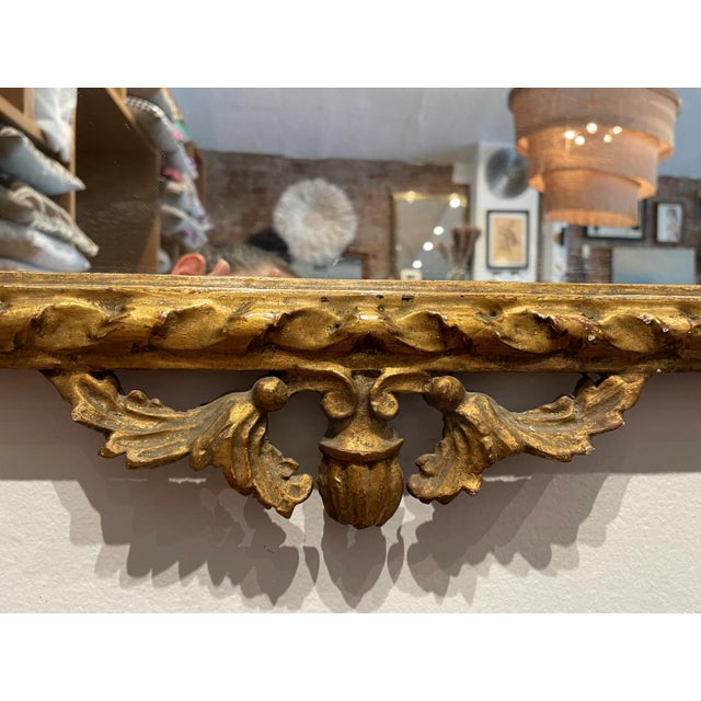 Wood Vintage Gilded Rococo Wall Mirror For Sale - Image 7 of 13