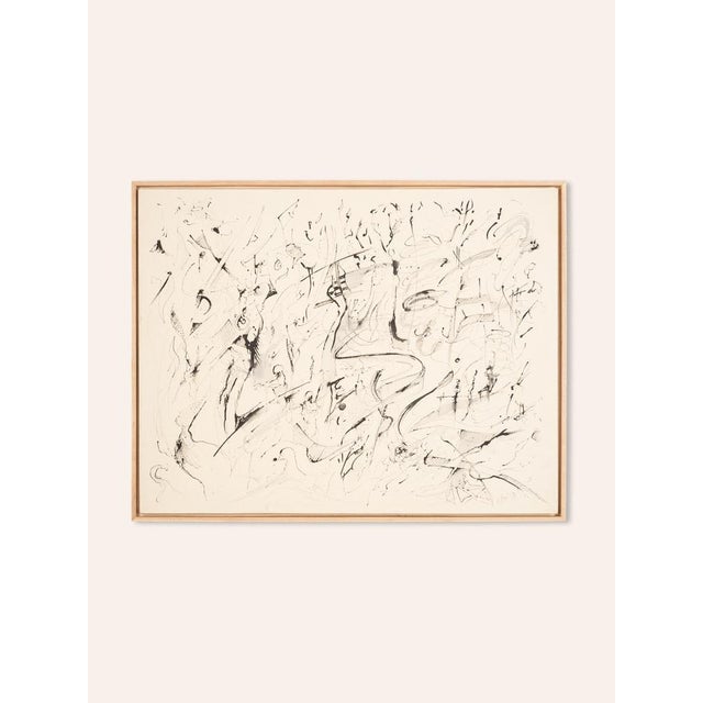 Detlef hagenbäumer "celebration". Acrylic and gouache framed on canvas hanging up in a shadowy frame made of ash wood....