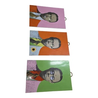 Rare Complete Set of 3 Fabienne Jouvin Paris Pop-Art "Pu Yi" Wall Plaques For Sale