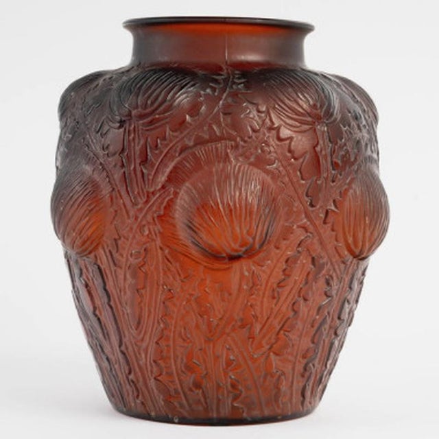 1920s Vintage Domrémy Vase in Tinted Amber Red by René Lalique, 1926 For Sale - Image 5 of 8