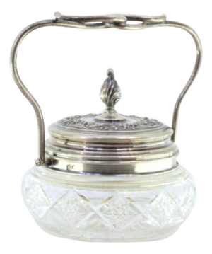Cut Glass Candy Box with Silver Structure