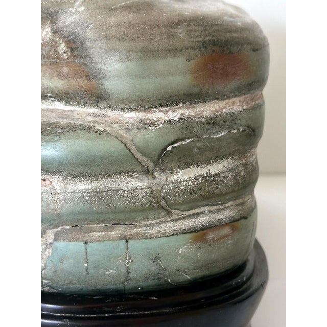 Chinese Scholar Stone Caitao Rock on Display Stand For Sale In Atlanta - Image 6 of 18