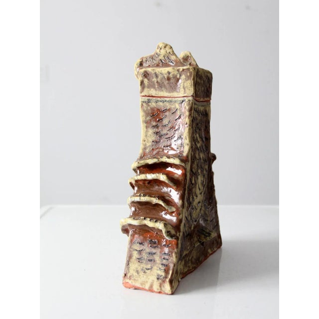 Vintage Clare Holmberg Studio Pottery Owl Jar For Sale - Image 4 of 13