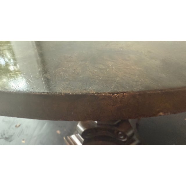 1970s Mastercraft Burlwood Expandable Dining Table — No Leaves Included For Sale - Image 9 of 15