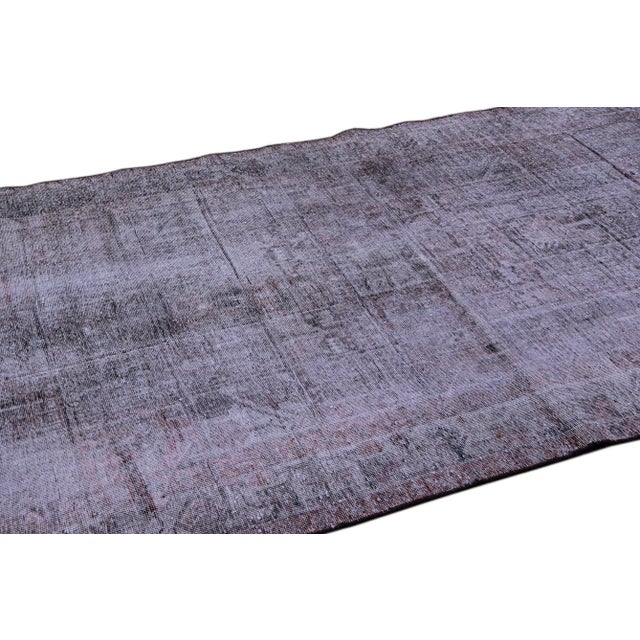 Vintage Distressed Handmade All Over Brown Wool Rug For Sale In New York - Image 6 of 9