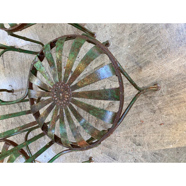 Art Deco Francois Carre Distressed Petite Garden Chairs - Set of 4 For Sale - Image 3 of 12