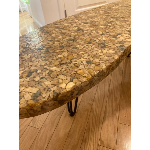 1950s Mid Century Stone and Resin Kidney Table For Sale - Image 10 of 12