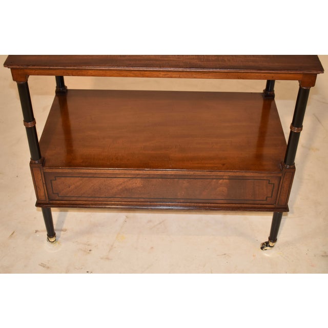 Brown Beacon Hill Collection Inlaid Mahogany Tiered Side Table, Circa 1960's For Sale - Image 8 of 13