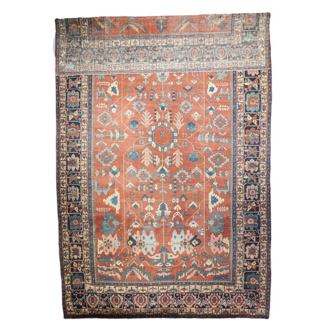 Antique Serapi Rug 11'7'' x 19'4''. A higher grade of Heriz carpets, usually in medallion designs, with crisp natural...