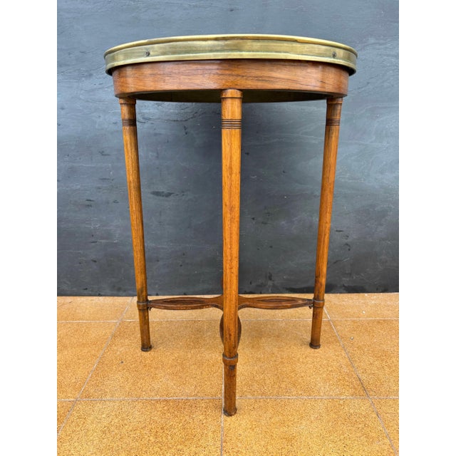French Louis XVI Style Gueridon Table with Brass Gallery, 1930s For Sale - Image 6 of 10