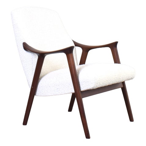 Mid-Century Modern Teak and Bouclé Tenor Chair from Møre Lenestolfabrikk, 1960s For Sale