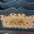 Cornflower Blue Hand Painted Floral Gilded Wood Magazine Rack Vintage Speckled Finish Handle 26" H 14" W For Sale - Image 8 of 16