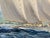 Textile Yacht Oil Painting Sailing Off Bora Bora Louis Macouillard 1913-1987 Gilt Frame For Sale - Image 7 of 15
