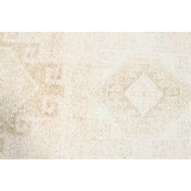 Textile 1970s Vintage Turkish Handmade Wool Cotton Beige Runner Rug For Sale - Image 7 of 11