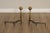 Federal Style Vintage Pair of Brass Andirons For Sale - Image 4 of 12