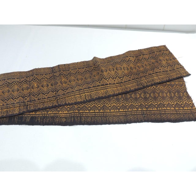 Vintage Silk Asian Decorative Trim Orange and black Woven Size:7"W x 56"Long