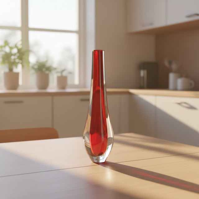 Mid-Century Modern Murano Sommerso Glass Vase by Flavio Poli for Seguso Vetri d'Arte For Sale - Image 3 of 6