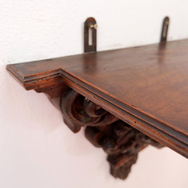 Antique Hand-Carved Wooden Wall Shelf, 19th Century For Sale - Image 10 of 16