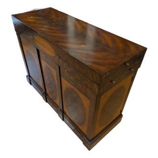 1990s Maitland-Smith Handmade Architect / Cartography Desk — Leather Top, Locking Compartments, 3 Keys For Sale