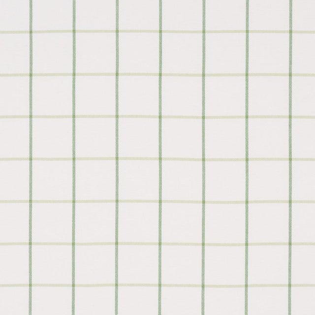 SAMPLE - Schumacher X Mark D. Sikes Frannie Windowpane Fabric In Leaf Green For Sale