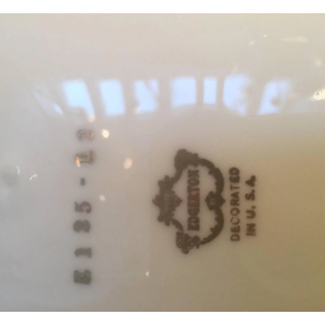 Set of 12 Service Dinner Plates with Vanilla and Gilt Borders For Sale In Philadelphia - Image 6 of 9