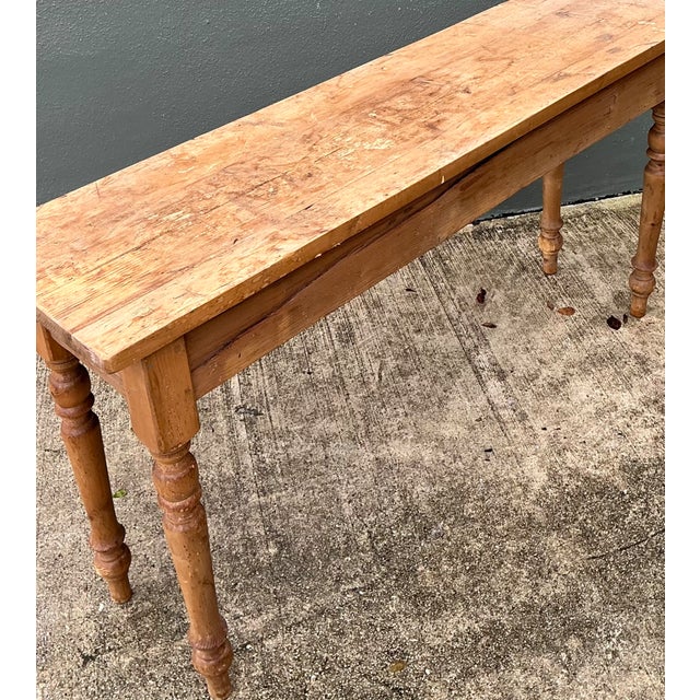 Vintage Rustic Pine Console Table For Sale - Image 4 of 12