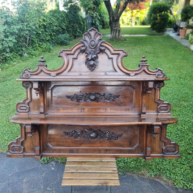 Bolognese Walnut Shelves, 1850s, Set of 2 For Sale - Image 6 of 13