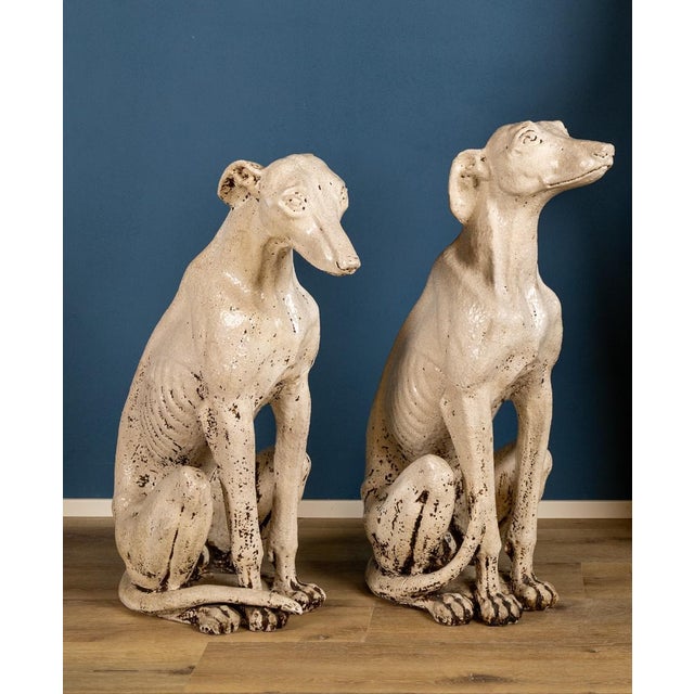 Tuscan Porcelain Greyhounds, Early 20th Century, Set of 2 For Sale - Image 6 of 6