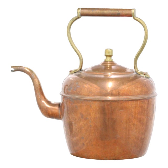 Large Copper Ketle with Brass Handle, France, 1970s For Sale