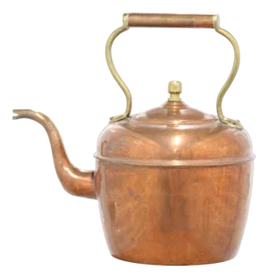 Large Copper Ketle with Brass Handle, France, 1970s