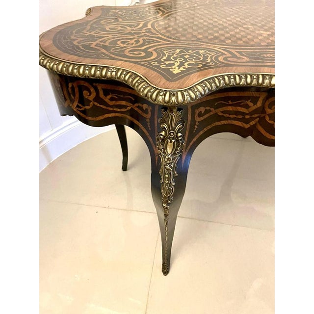 Victorian French Freestanding Marquetry and Parquetry Centre Table, 1860s For Sale - Image 9 of 18