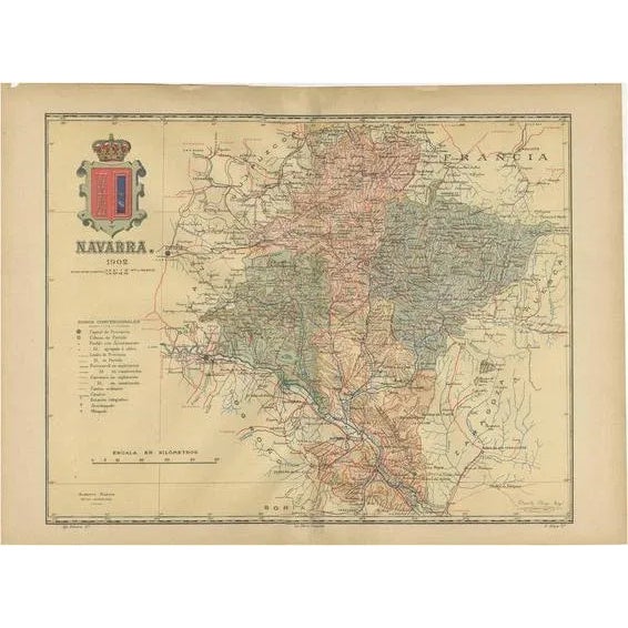 Map of the Crossroads of Northern Spain, 1902 For Sale - Image 6 of 6